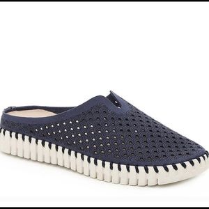 Ilse Jacobsen Tulip Style Navy Slides Size 39